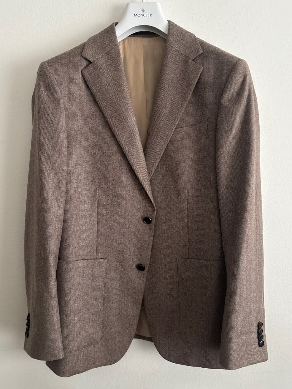 $450 Le 31 by Simons Brown Herringbone Wool Sport Coat / Blazer - 38R